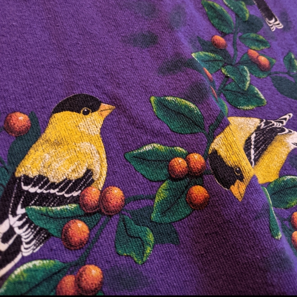 Vintage 90s Bird Crewneck Sweatshirt Purple - Picture 5 of 5